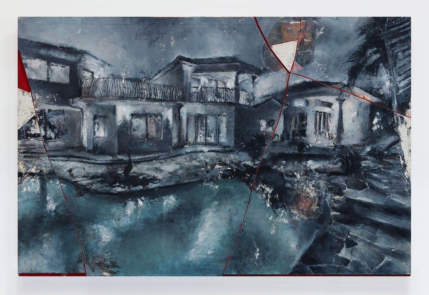Catherine Mulligan
Mansion (2021)
Oil and photo transfers on board
24h x 36w inches (60.96h x 91.44w cm)