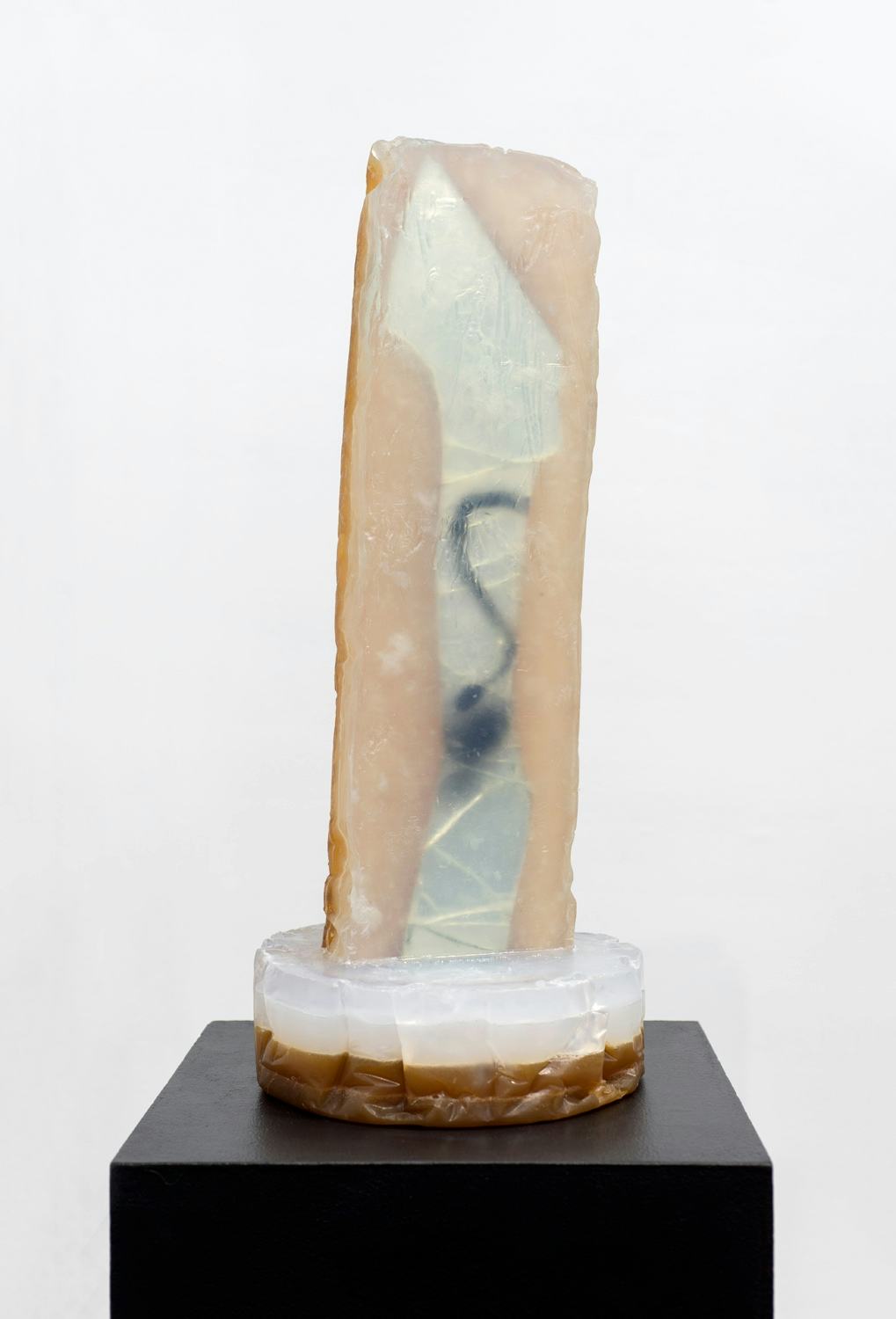 Bri Williams – Sword in Stone (2018). Soap, mirror shard, suede thread. 25h x 10w x 10d inches