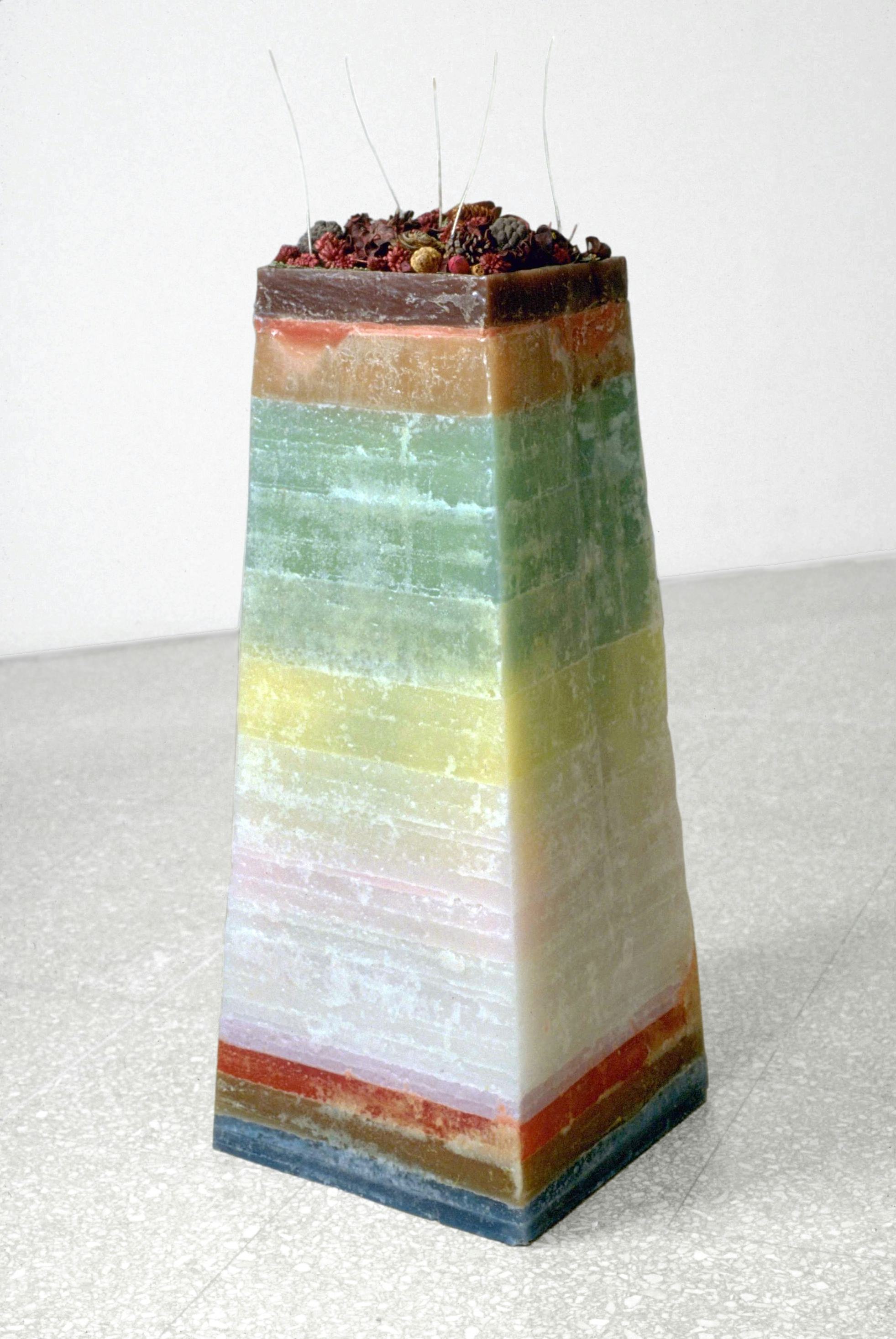 Self Portrait as an Aroma Therapy Candle (1999)
Wax, essential oils, potpourri and wicks
42h x 16w x 16d inches