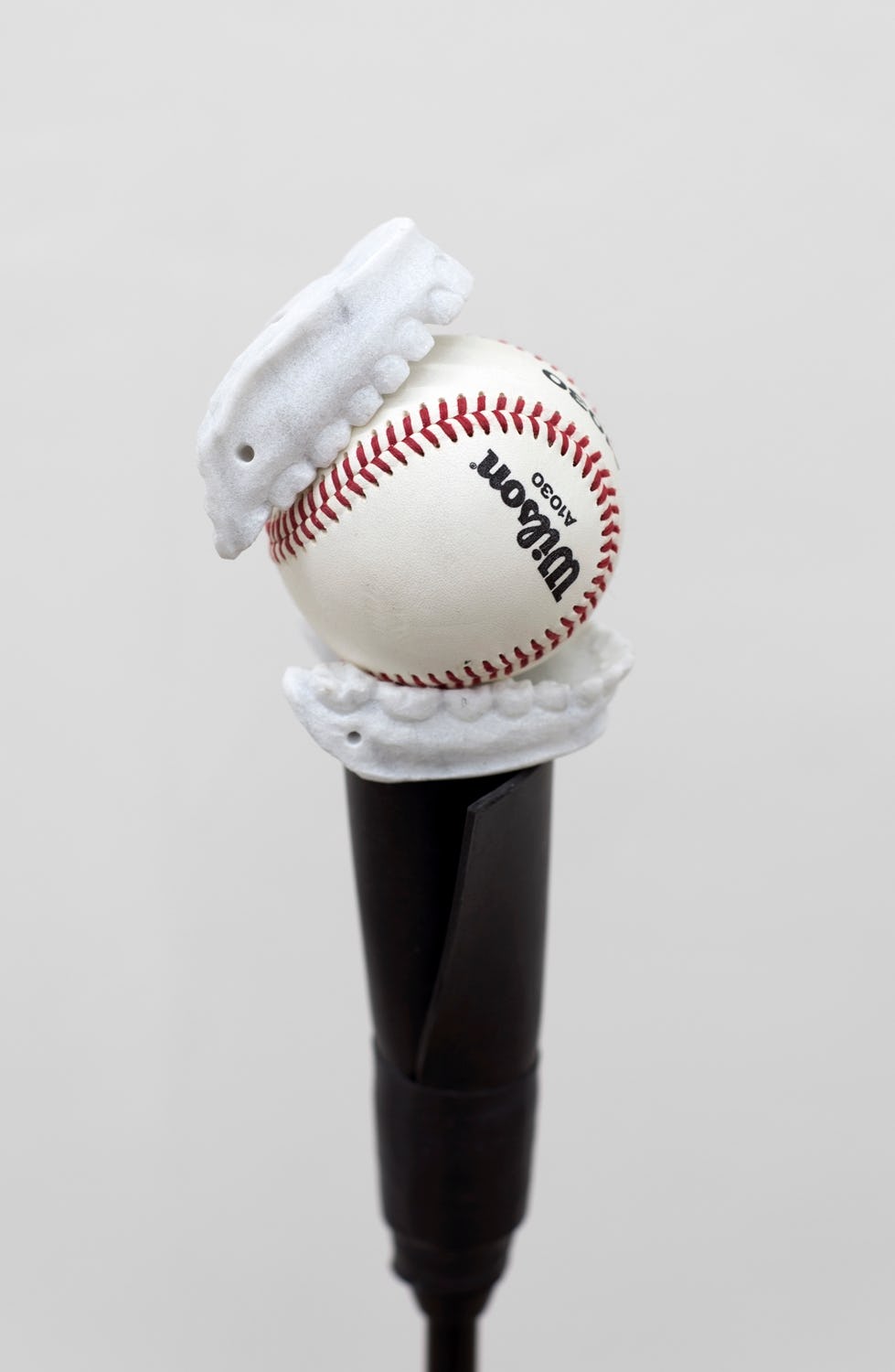 The Last Stage of Love (2017)
Hand-carved Carrara marble, baseball, batting tee
